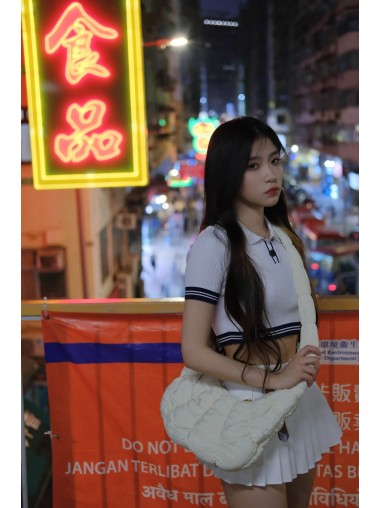 CHIOS CLUB - Pleats polo top ss2410v White